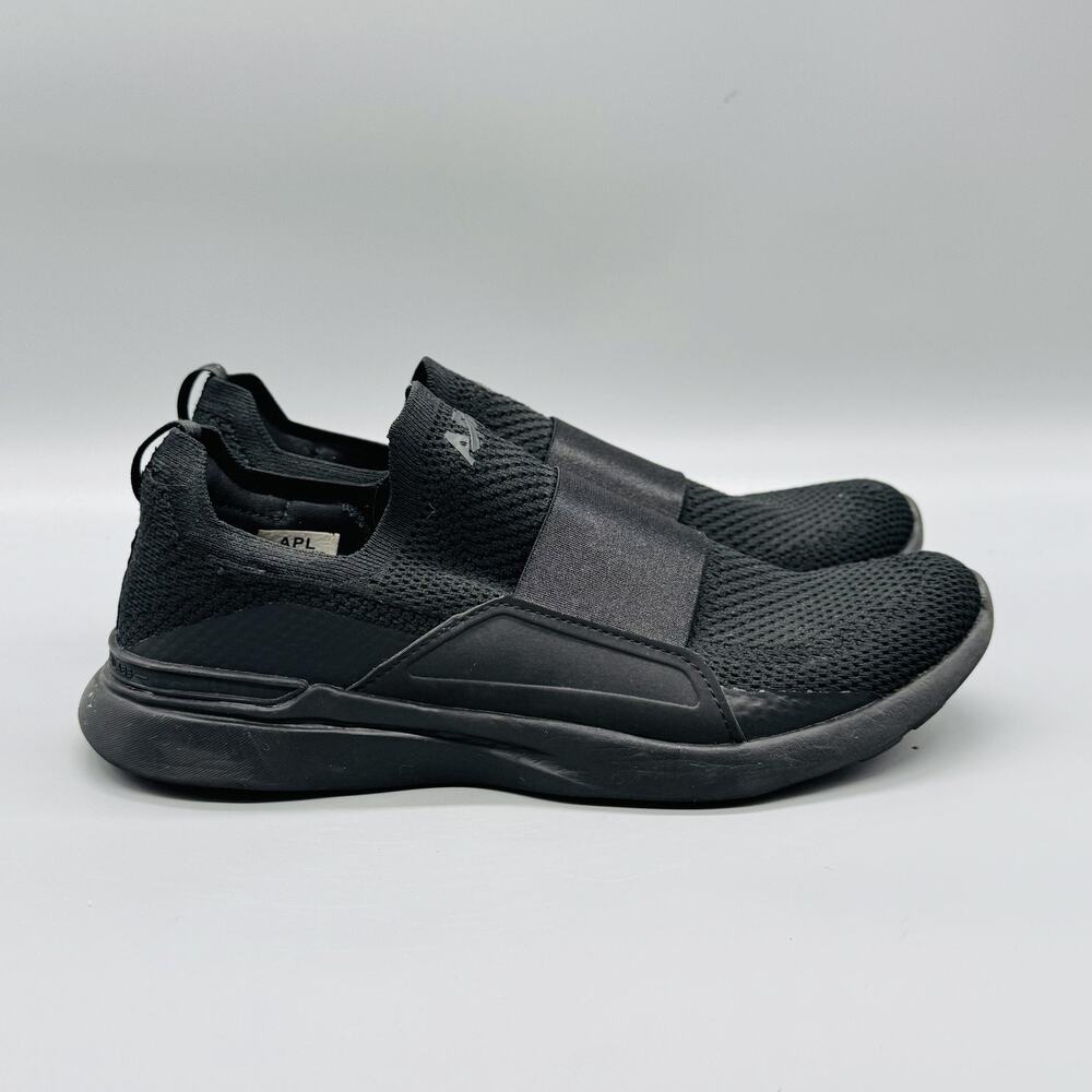 APL Shoes Womens 8 Black Knit TechLoom Bliss Slip On Running Athletic Sneakers